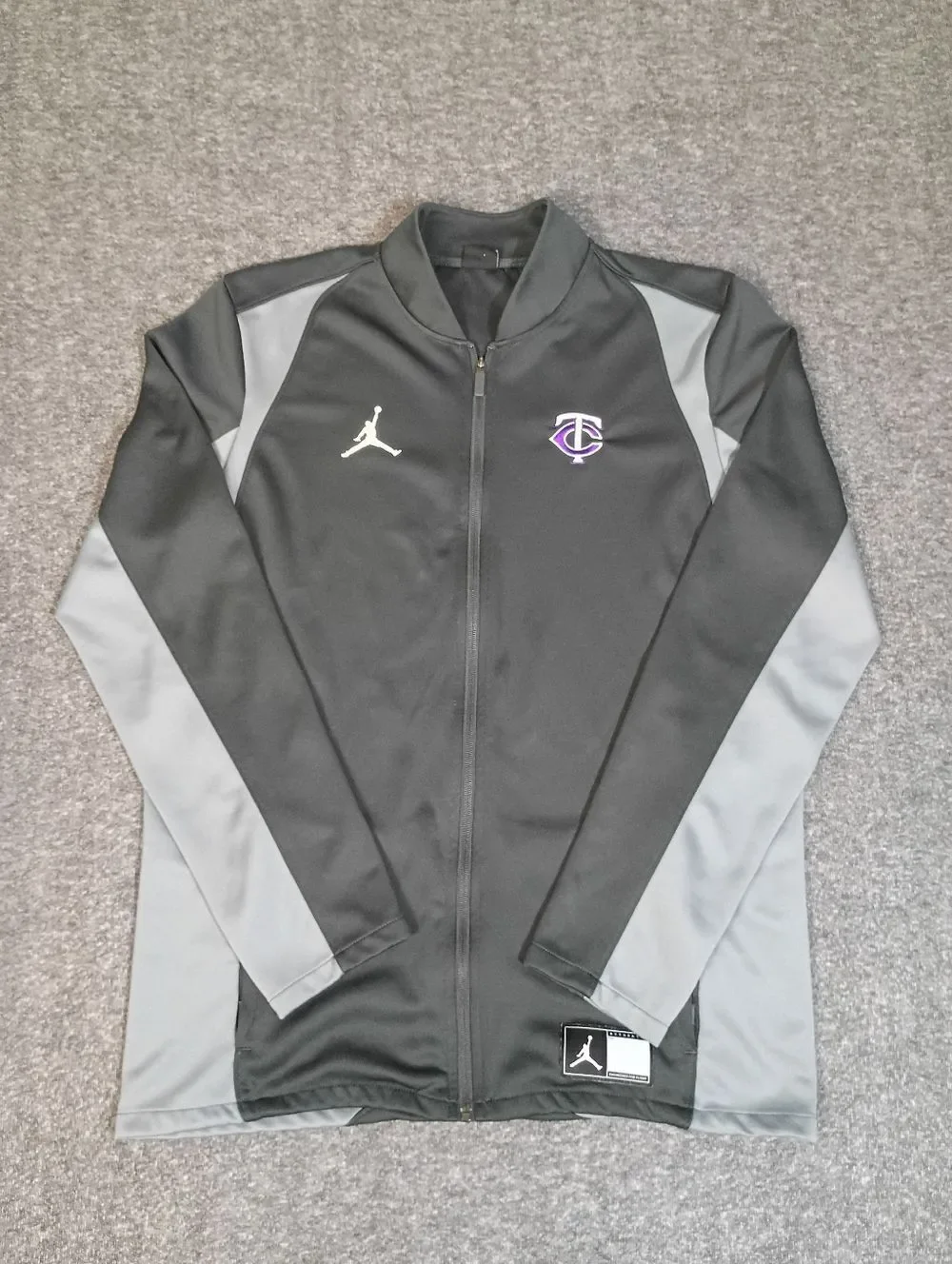 Jordan Minnesota Twins TC Full Zip Jacket LT Large Tall Gray MLB Warm Up.